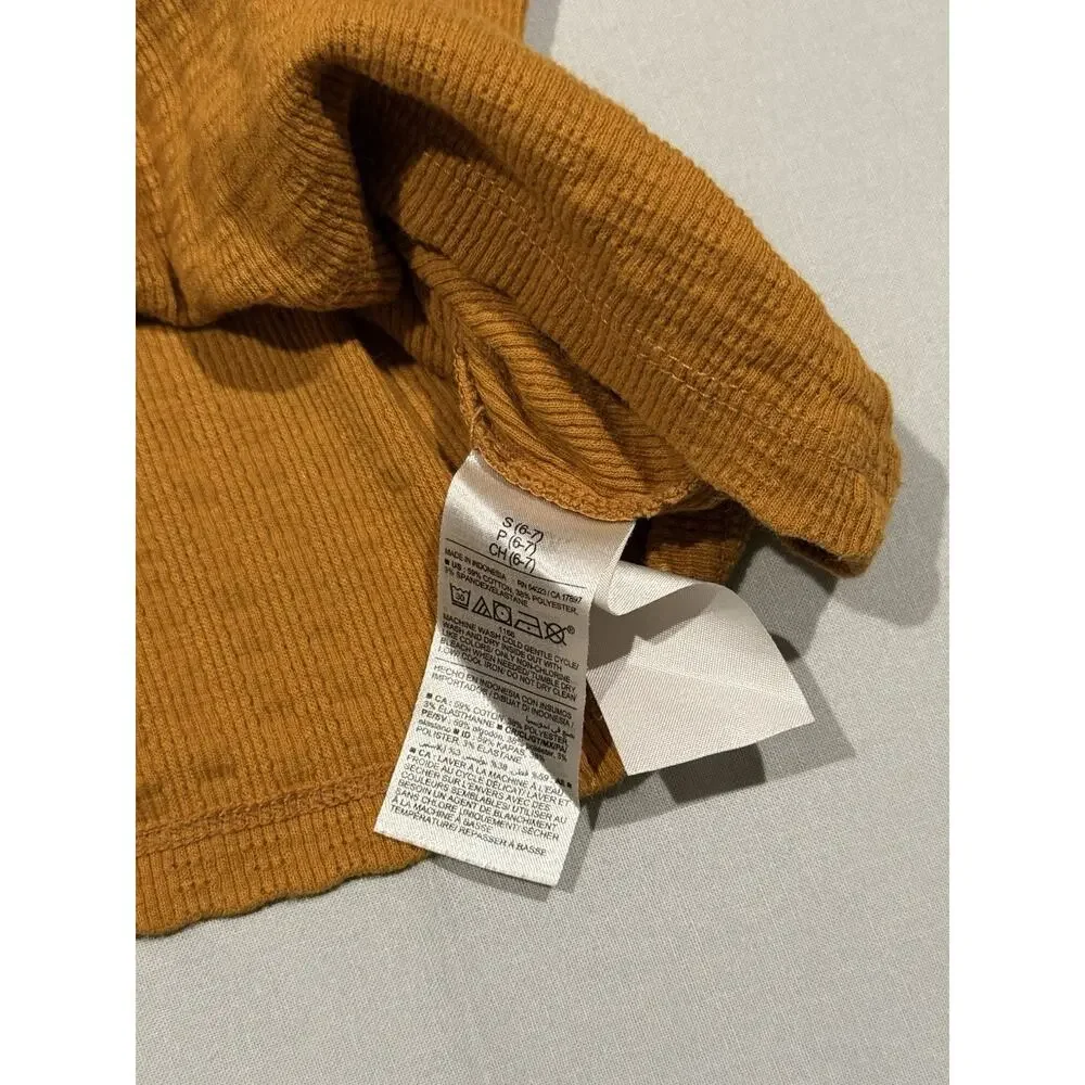 Old Navy Girls Size S (6-7) Short Sleeve Crew Neck Solid Brown Knit T-Shirt
